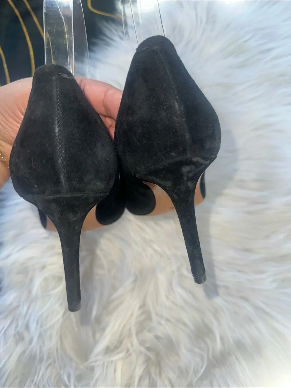 Tory Burch Women's Black Suede Pointed-Toe Stiletto Pumps